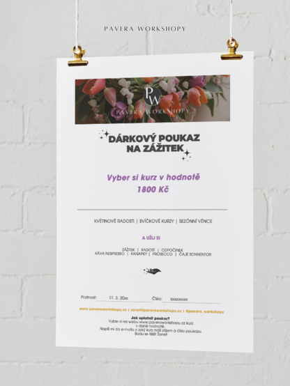 Dárkový poukaz na květinový workshop v Praze - Pavera workshopy
