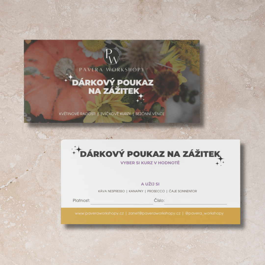 Dárkový poukaz na květinový workshop v Praze - Pavera workshopy